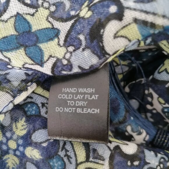 NWT Amanda Blue Womens Blue Open Front Tassel Hem Floral Cover Up One Size - Picture 8 of 8